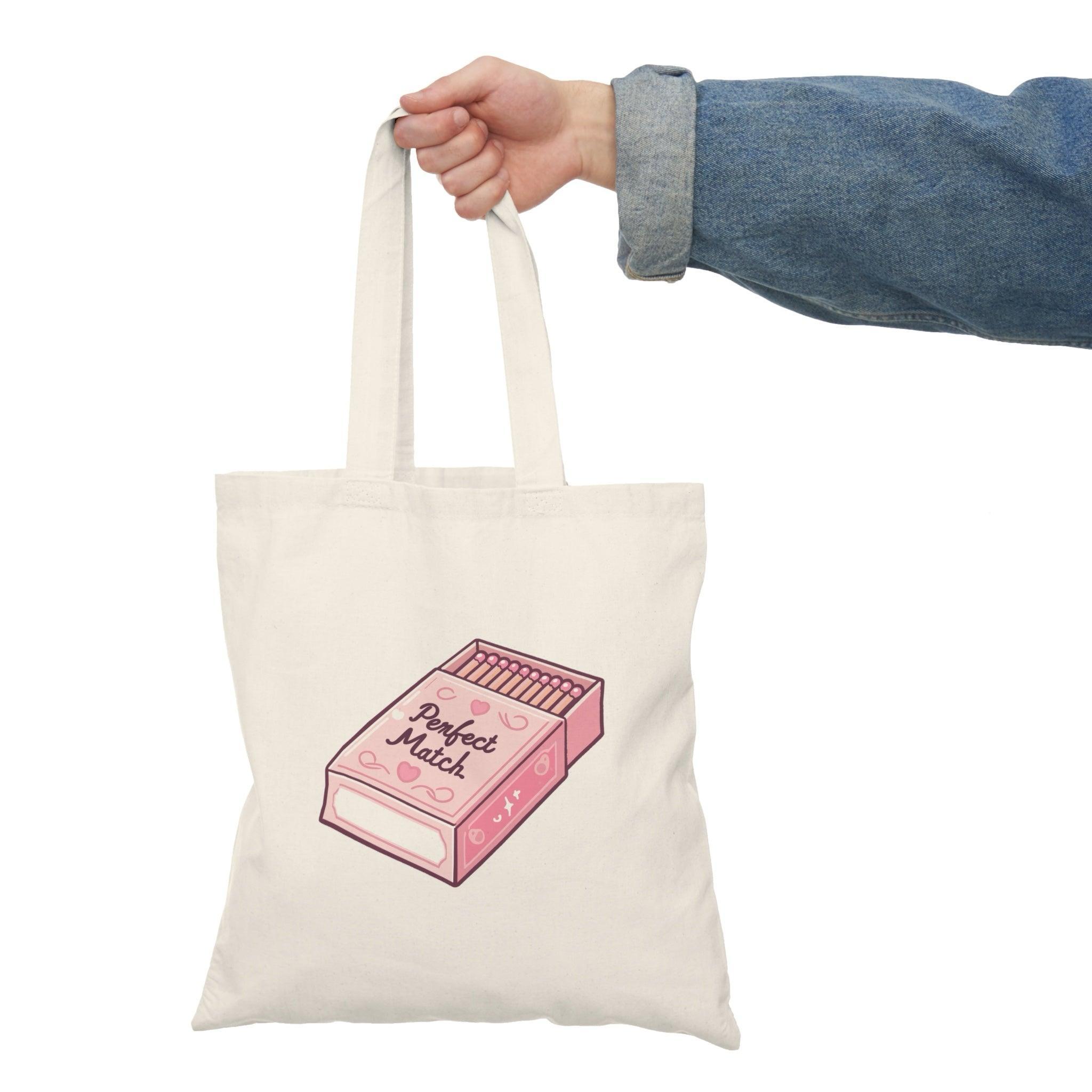Perfect Match Tote Bag | Funny Pink Matchbox Design | Buy Online from The Home Crafters