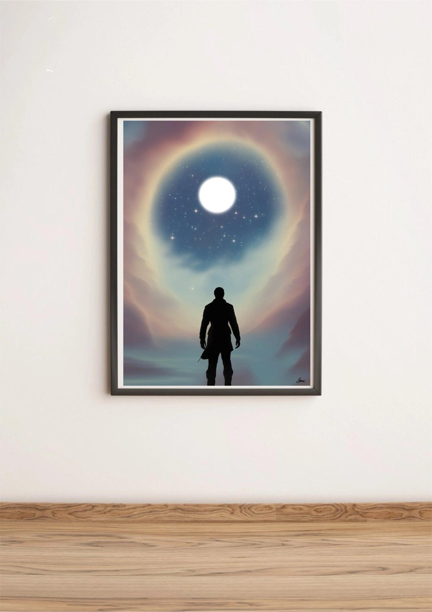 Celestial Contemplation – Cosmic Moon Art Print | Buy Online from The Home Crafters