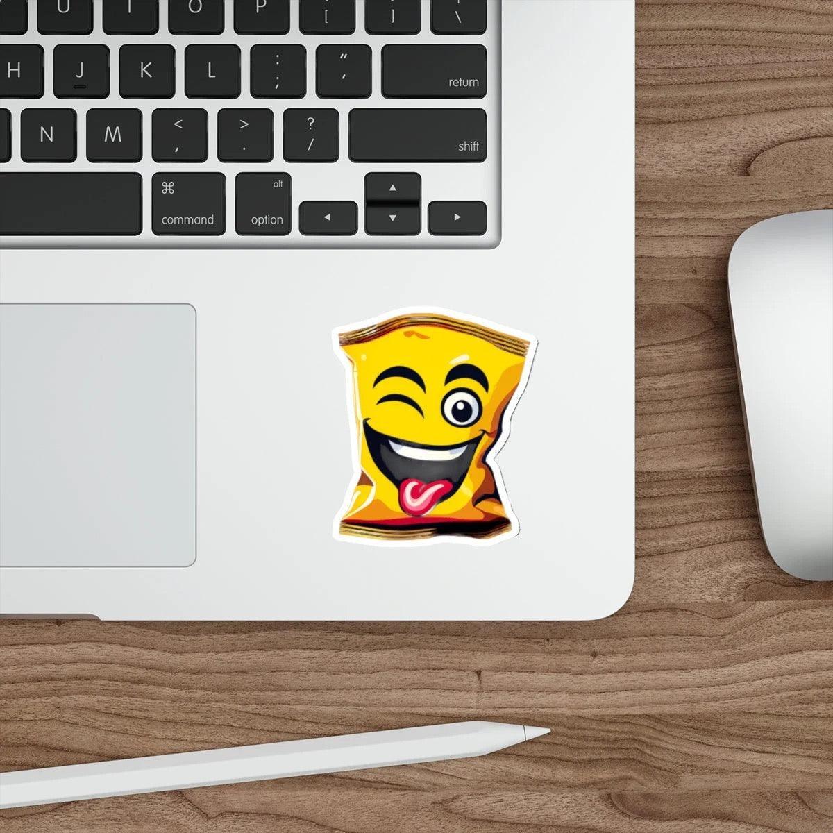 Winking Crisps Packet Sticker – Funny Cartoon Vinyl Design | Buy Online from The Home Crafters