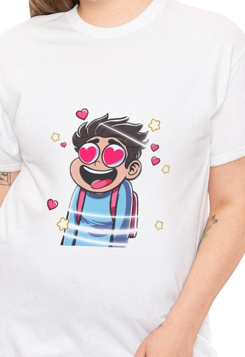 Dizzy with Love T-Shirt | Whimsical Cartoon Heart - Eyes Tee | Buy Online from The Home Crafters