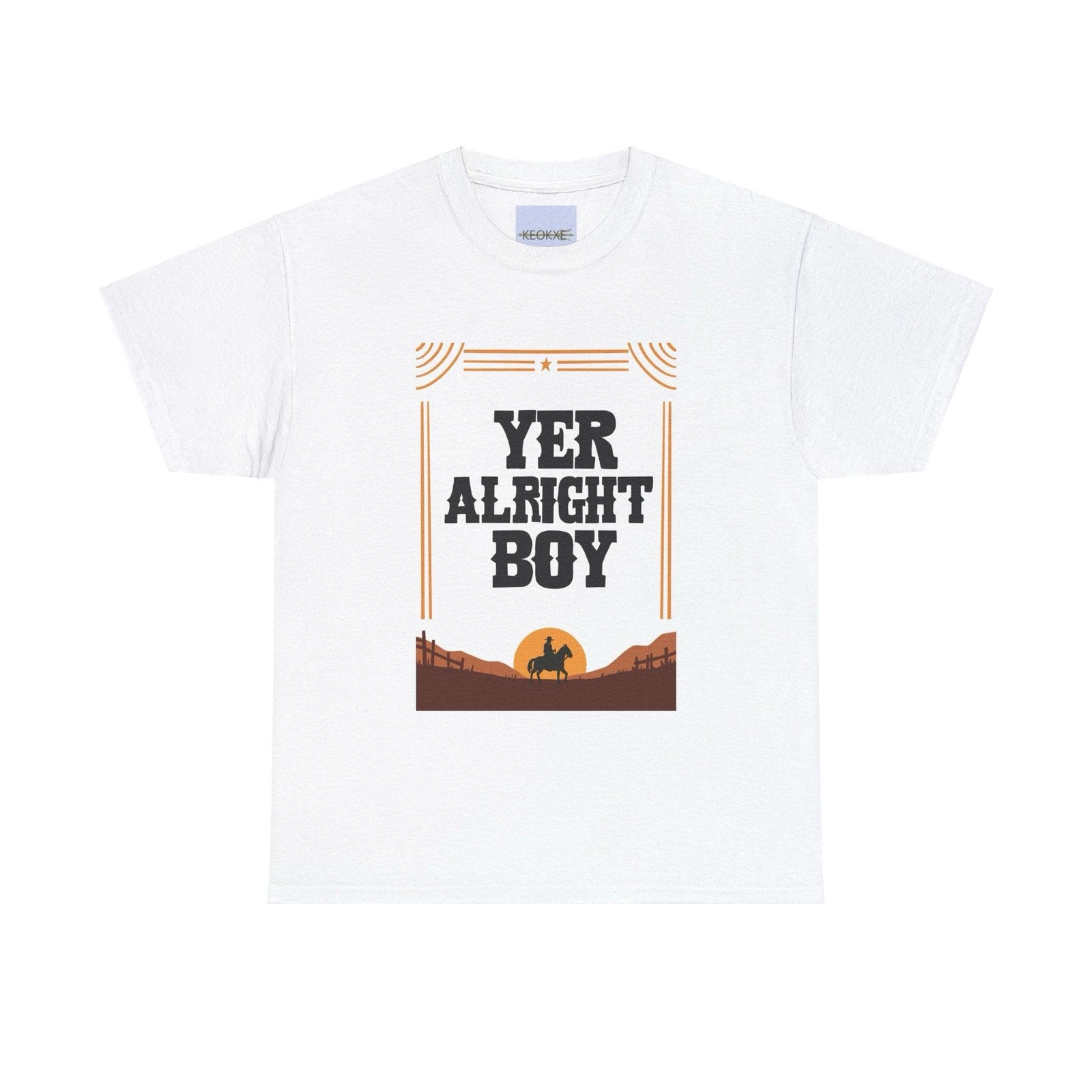 “Yer Alright Boy” Western Cowboy Silhouette T-Shirt | Buy Online from The Home Crafters