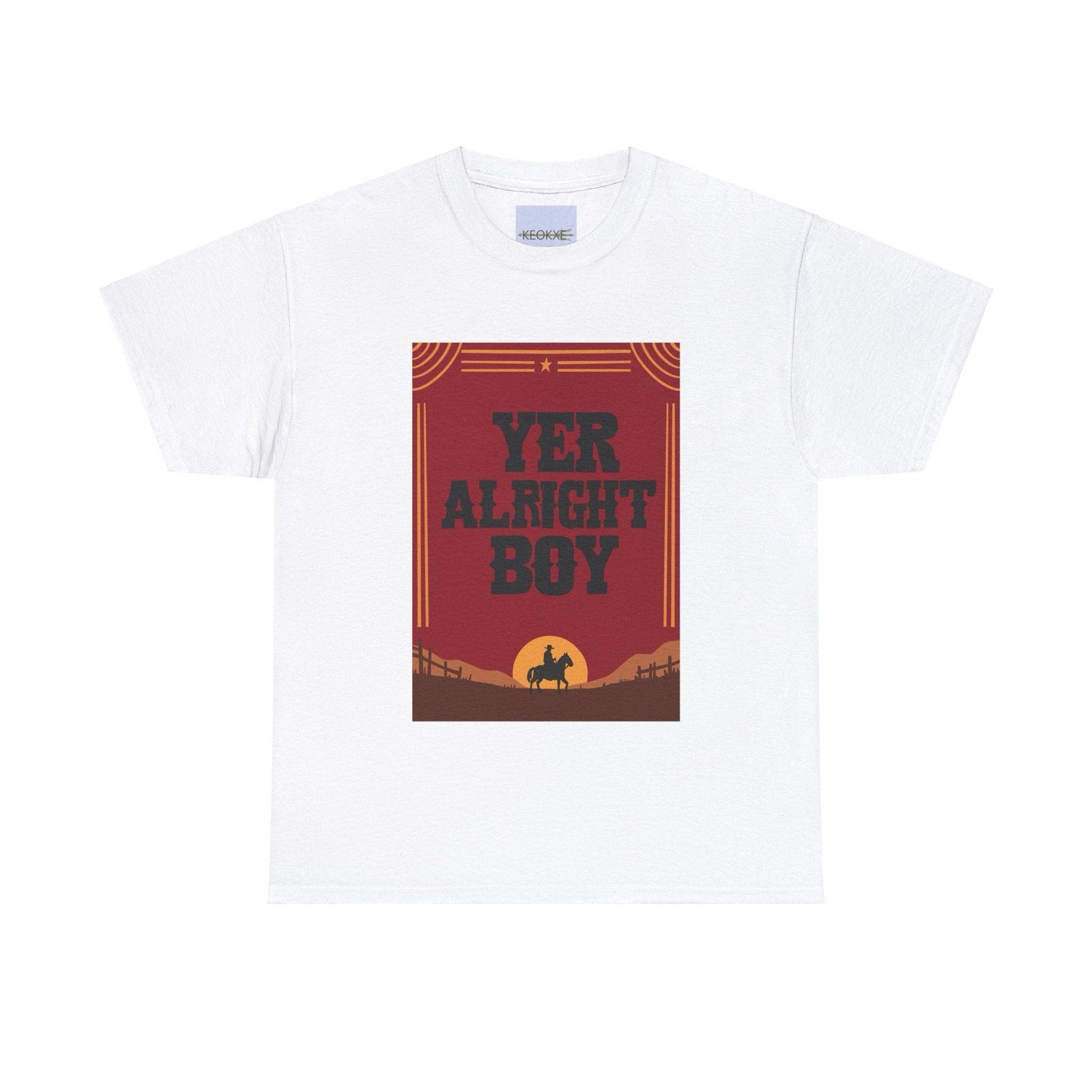 “Yer Alright Boy” Western Cowboy Silhouette T-Shirt | Buy Online from The Home Crafters
