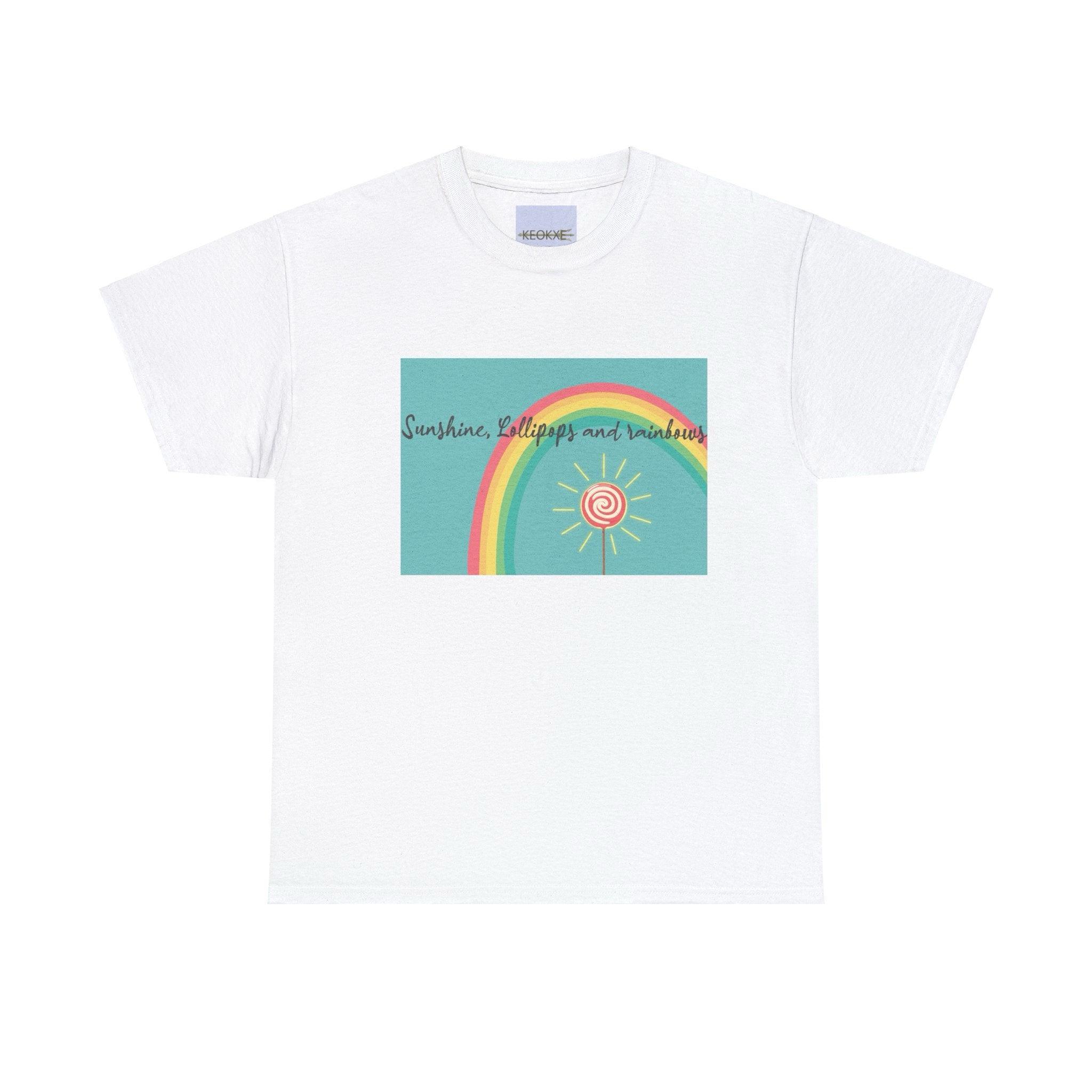 Sunshine, Lollipops and Rainbows T-Shirt | Joyful Design | Buy Online from The Home Crafters