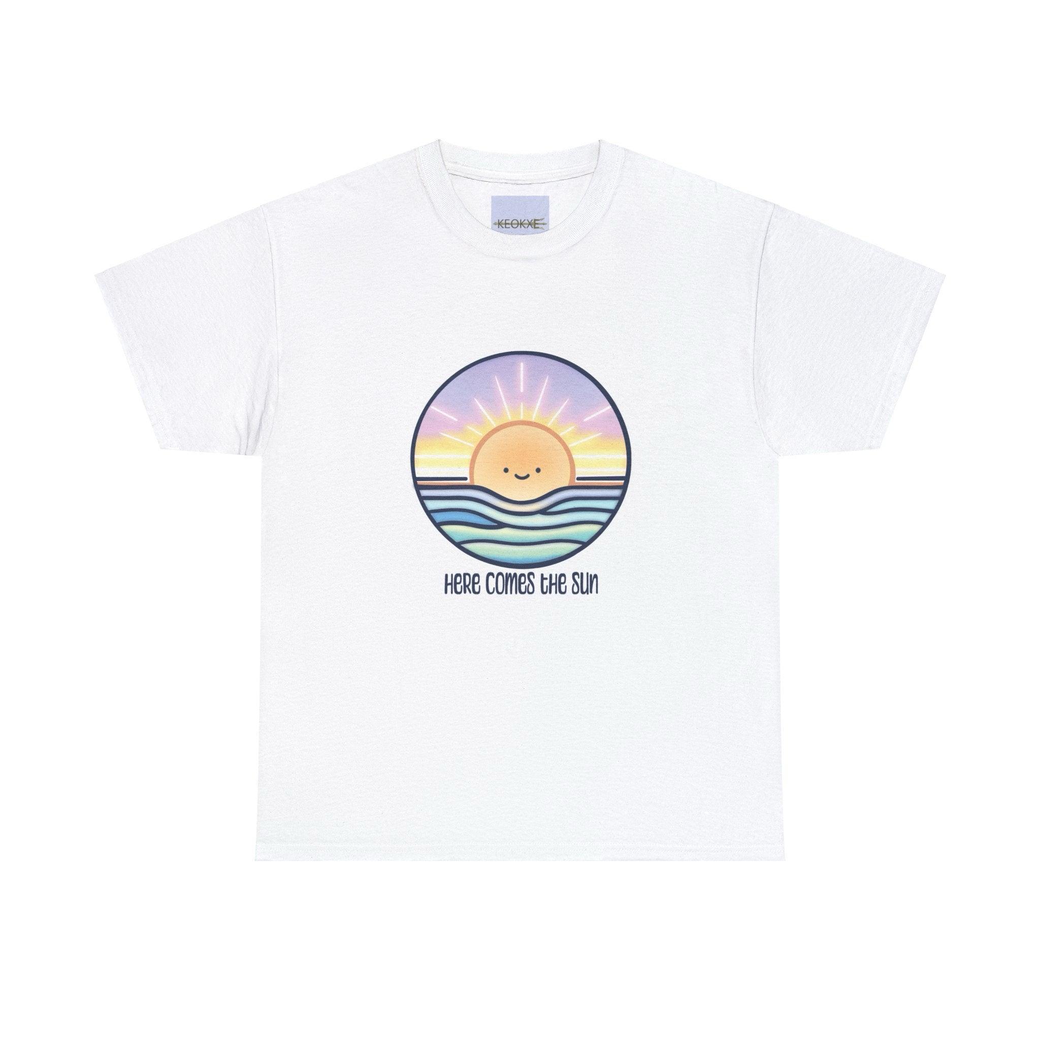 Here Comes the Sun T-Shirt | Smiling Cartoon Sun Tee | Buy Online from The Home Crafters