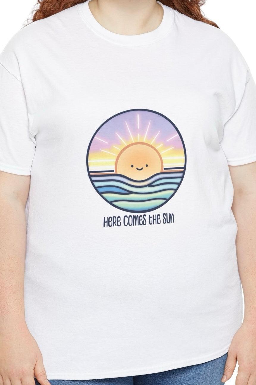 Here Comes the Sun T-Shirt | Smiling Cartoon Sun Tee | Buy Online from The Home Crafters