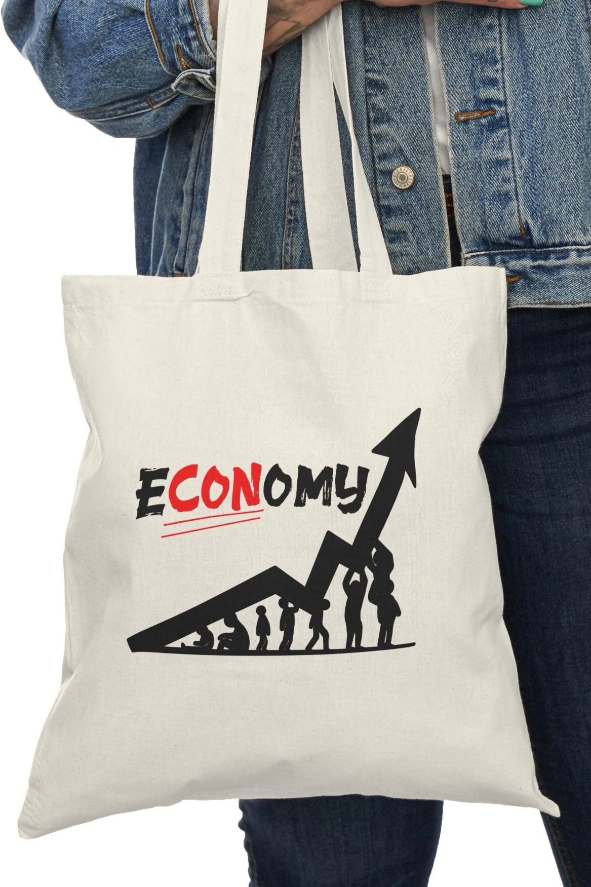E - CON - omy Tote Bag | Satirical Recycled Cotton Shopper | Buy Online from The Home Crafters