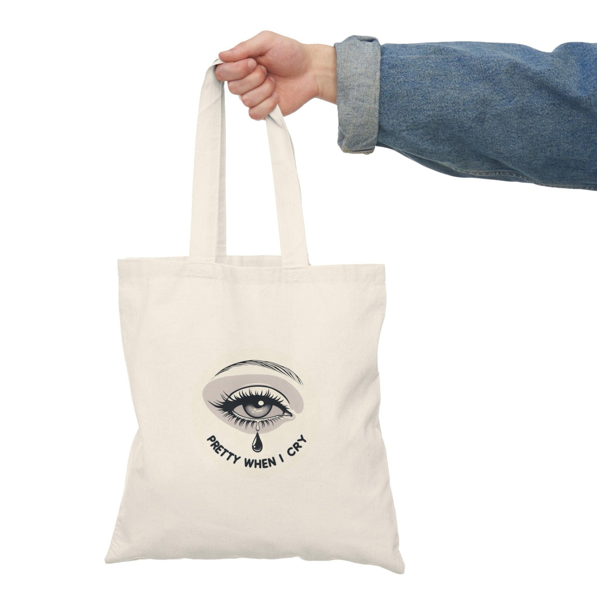 Pretty When I Cry Tote – Emotional Art Cotton Bag | Buy Online from The Home Crafters