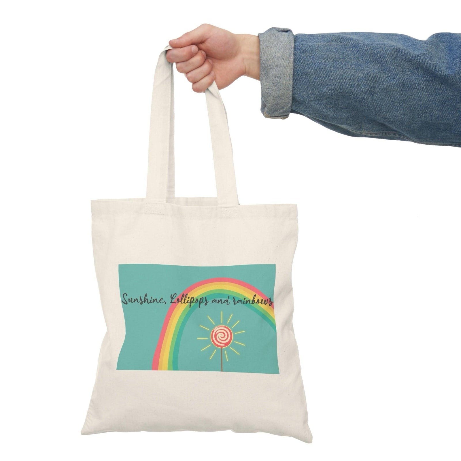 Sunshine Lollipops Rainbow Tote – Recycled Cotton Bag | Buy Online from The Home Crafters