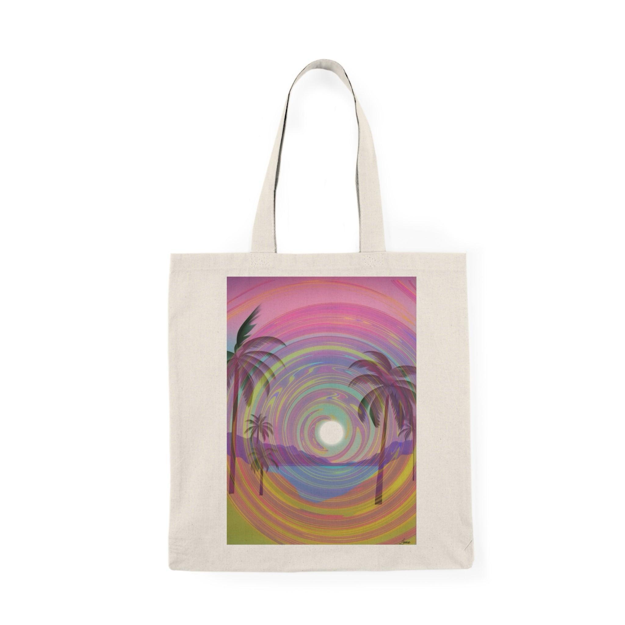 Psychedelic Beach Tote – Vibrant Pink Palm Tree Bag | Buy Online from The Home Crafters