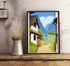 Serene Retreat Village Print – Peaceful Mountain Art | Buy Online from The Home Crafters