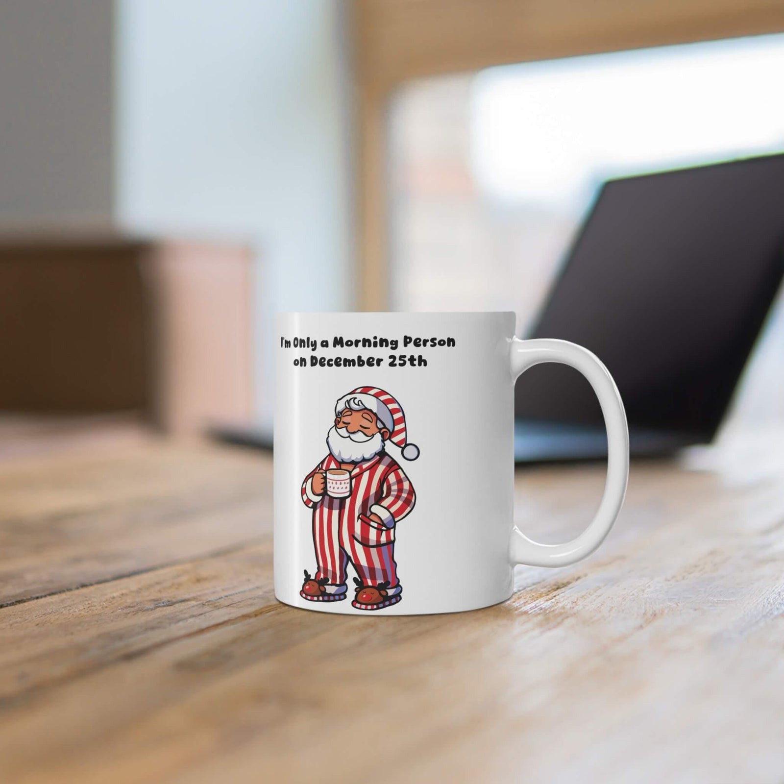 Only a Morning Person on Dec 25 – Cozy Xmas Mug | Buy Online from The Home Crafters