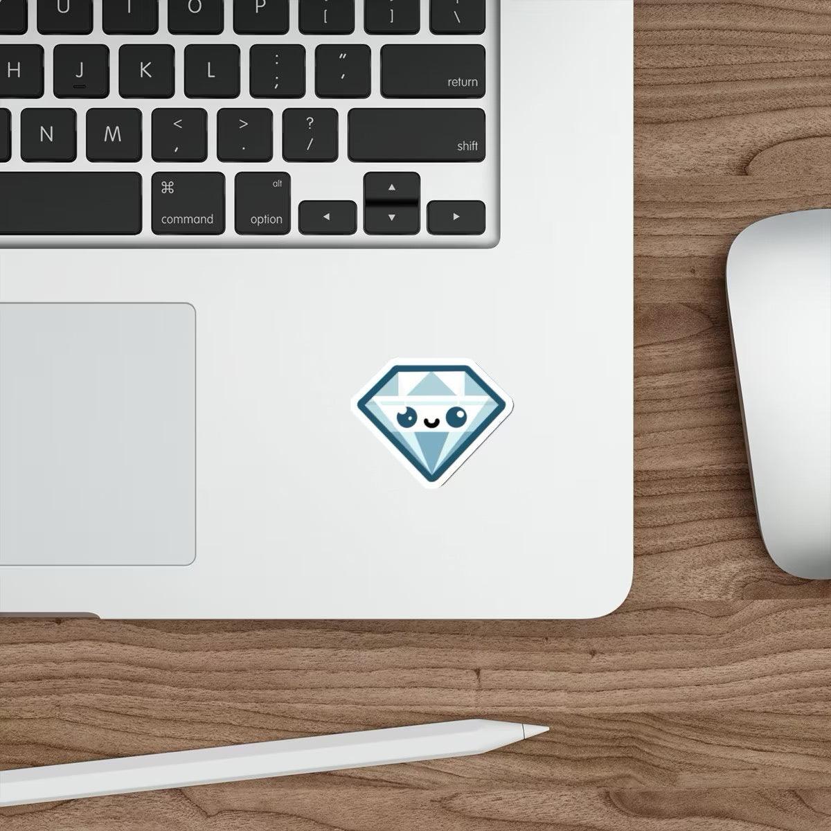 Blue Diamond Cartoon Sticker – Waterproof Vinyl | Buy Online from The Home Crafters