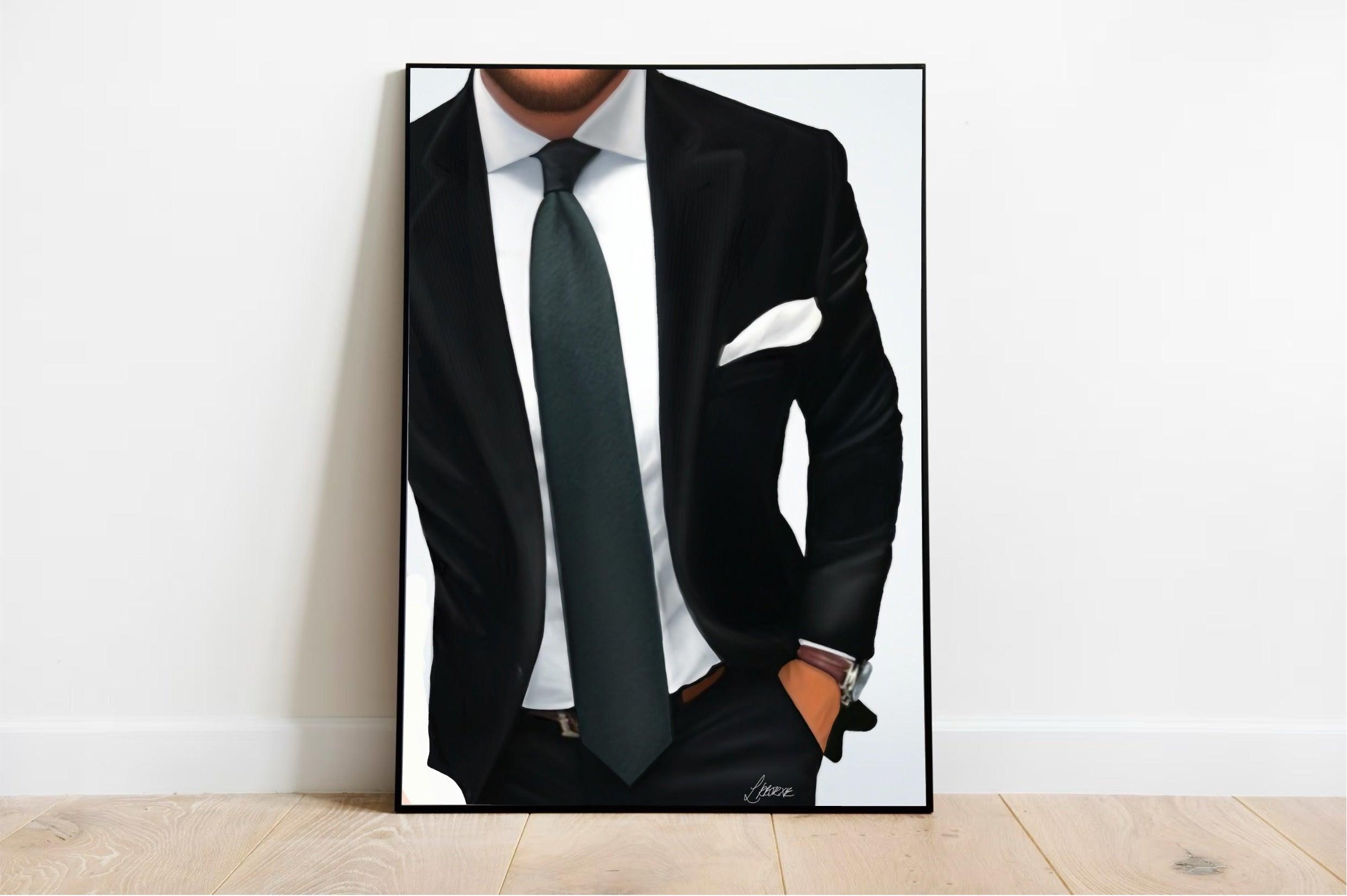 Elegant Suit Art Print | Modern Minimalist Fashion Wall Art | Buy Online from The Home Crafters