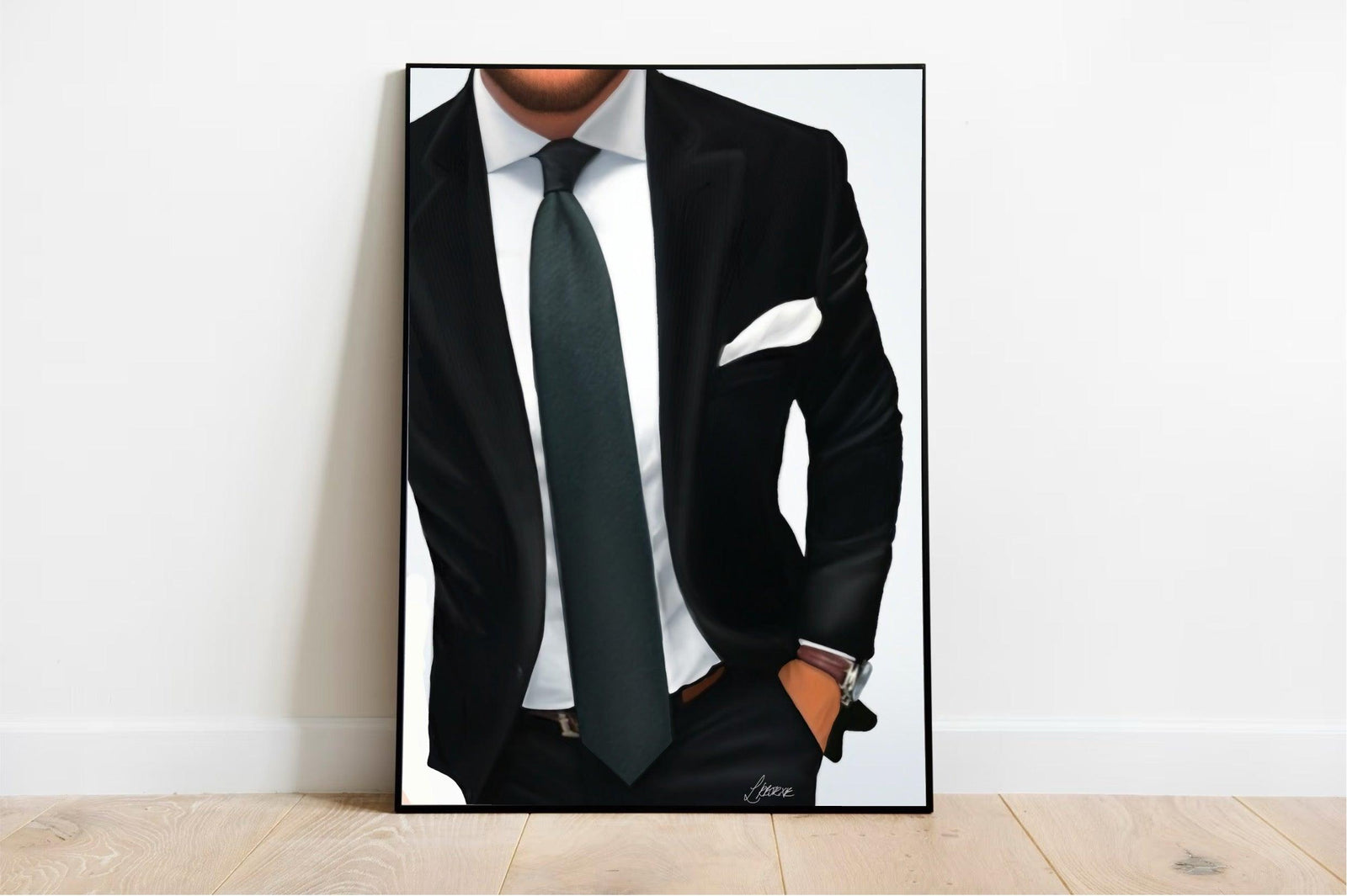 Elegant Suit Art Print | Modern Minimalist Fashion Wall Art | Buy Online from The Home Crafters