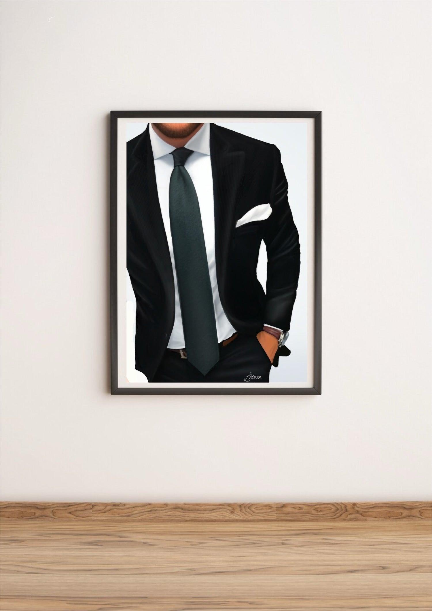 Elegant Suit Art Print | Modern Minimalist Fashion Wall Art | Buy Online from The Home Crafters