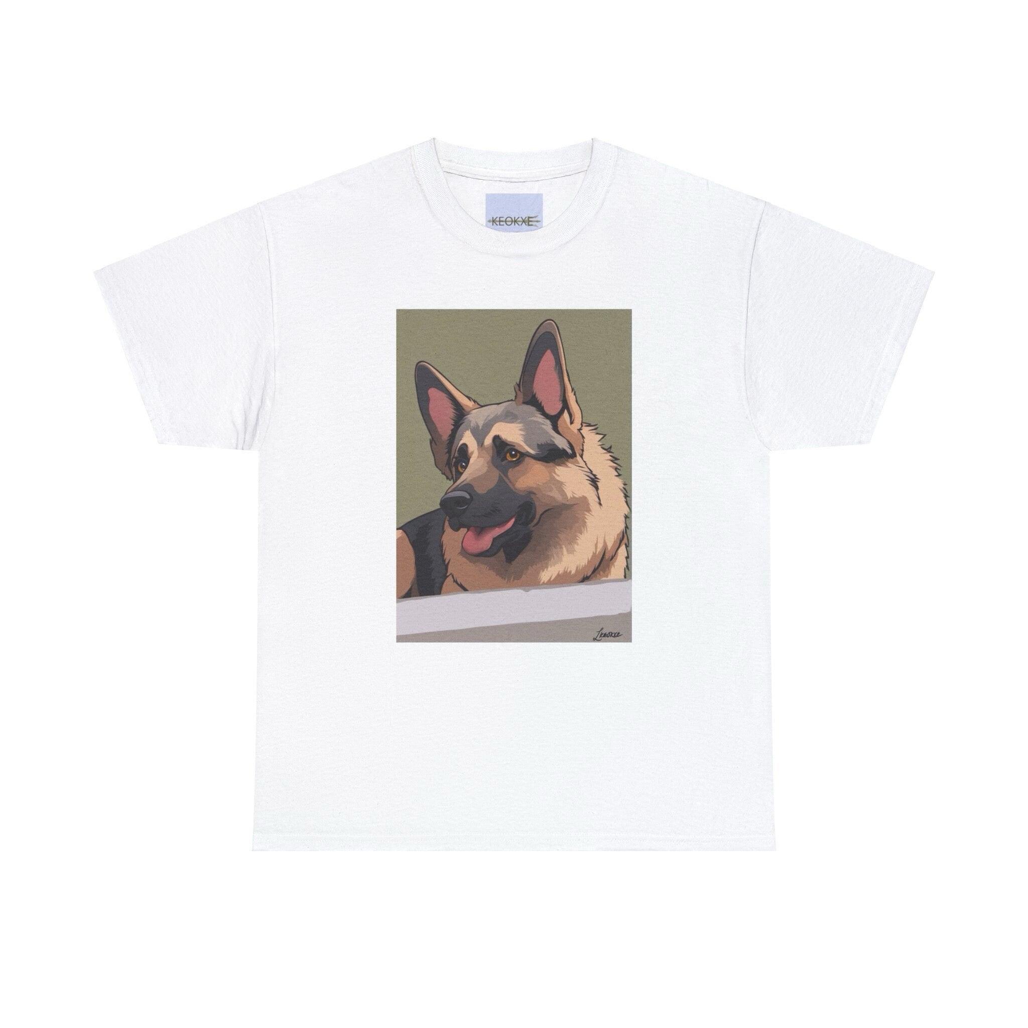 Cartoon German Shepherd T-Shirt | Cute Dog Lover Gift | Buy Online from The Home Crafters