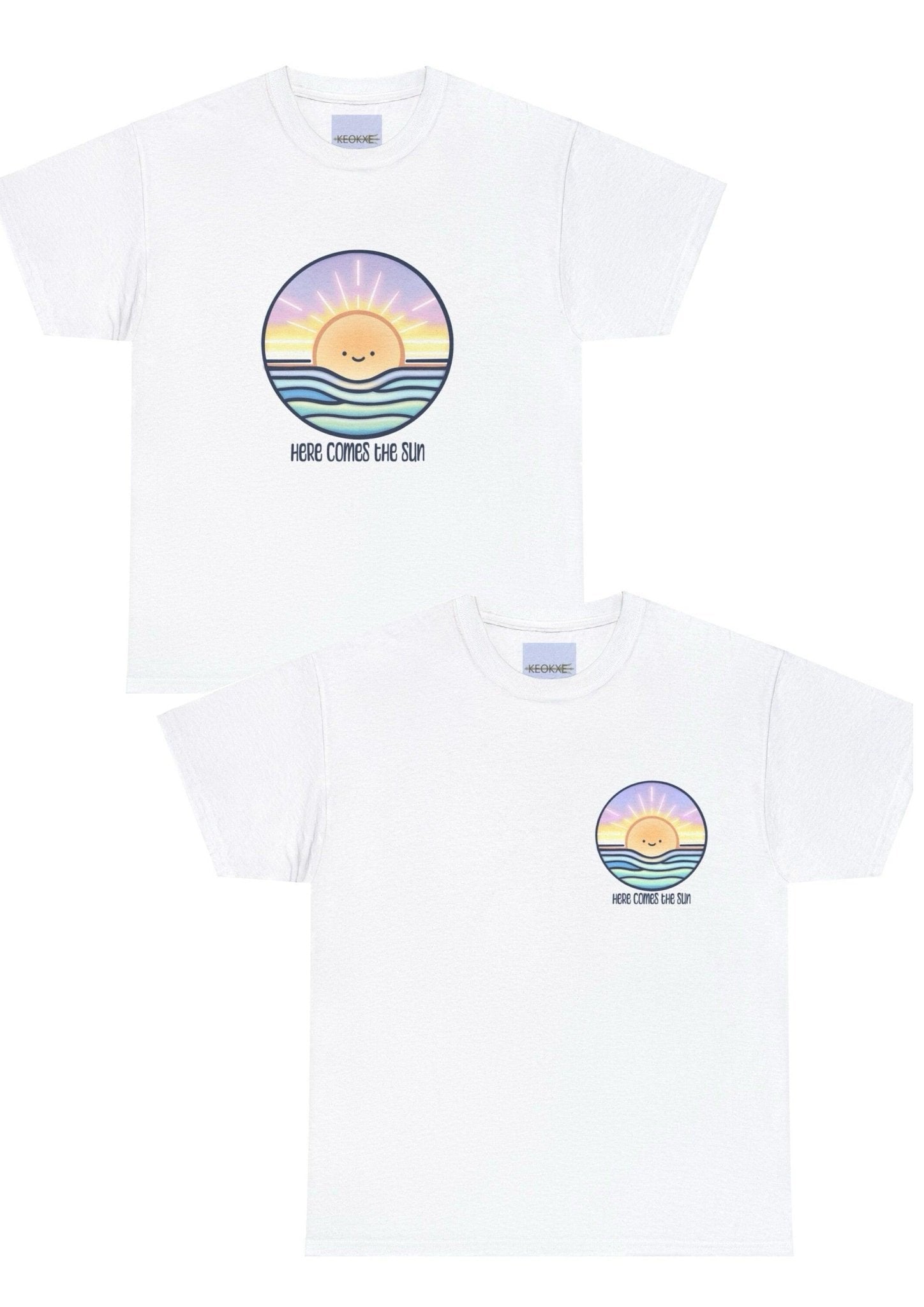 Here Comes the Sun T-Shirt | Smiling Cartoon Sun Tee | Buy Online from The Home Crafters