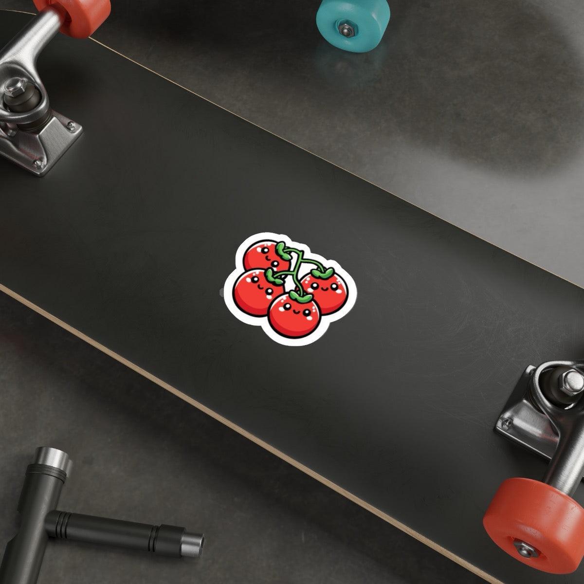 Cartoon Tomatoes on a Vine Sticker – Cute Garden Vibes | Buy Online from The Home Crafters