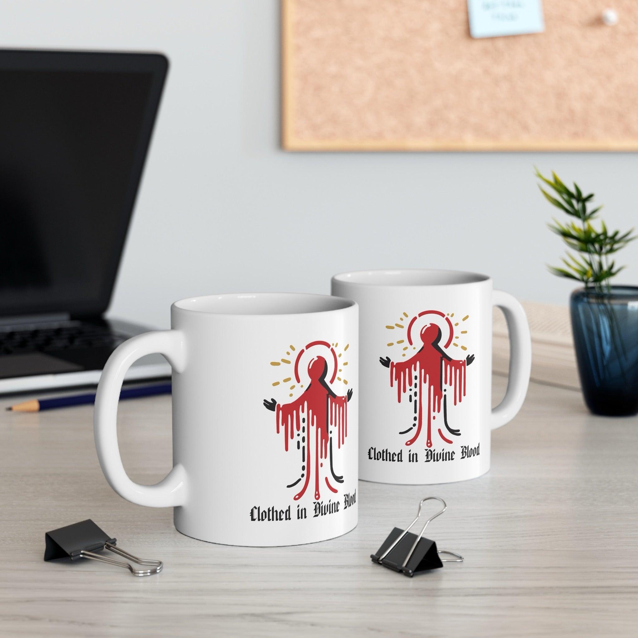 Clothed in Divine Blood Mystical Mug | 11 oz Red Power | Buy Online from The Home Crafters