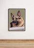German Shepherd Cartoon Print | Loyal Dog Wall Art | Buy Online from The Home Crafters