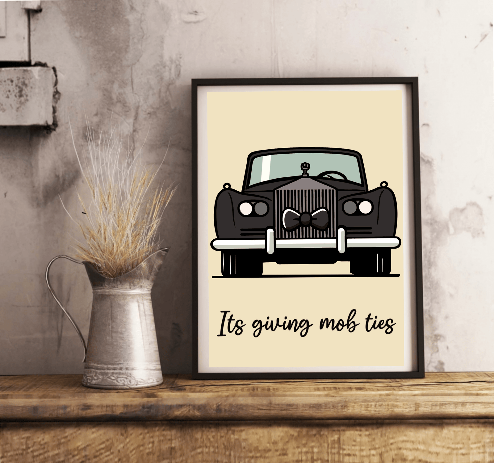 Mob Ties Elegance Art Print | Rolls Royce Gangster PosterMob Ties Print | Buy Online from The Home Crafters