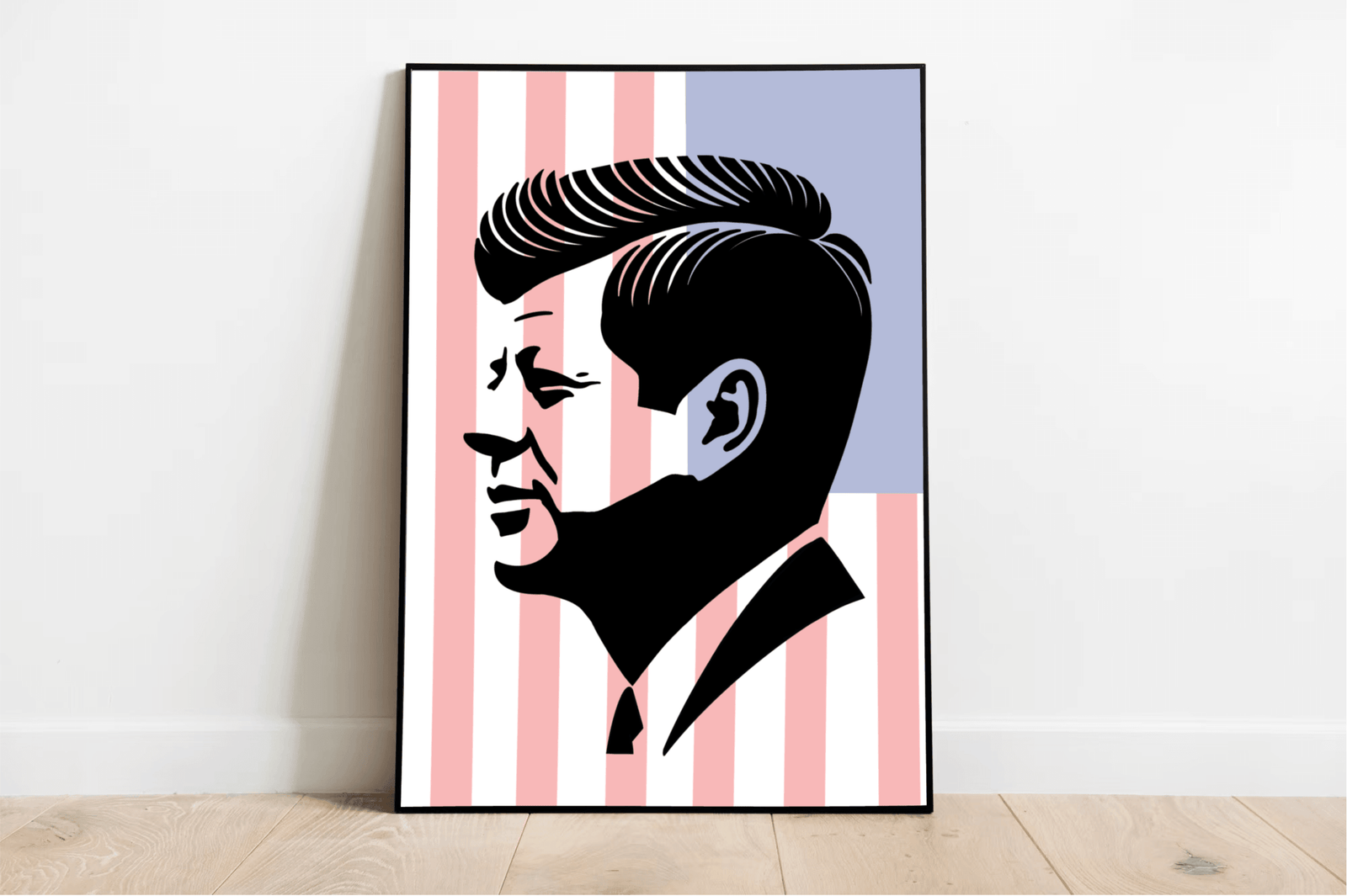 JFK Patriotic Silhouette – Bold Wall Art Print | Buy Online from The Home Crafters