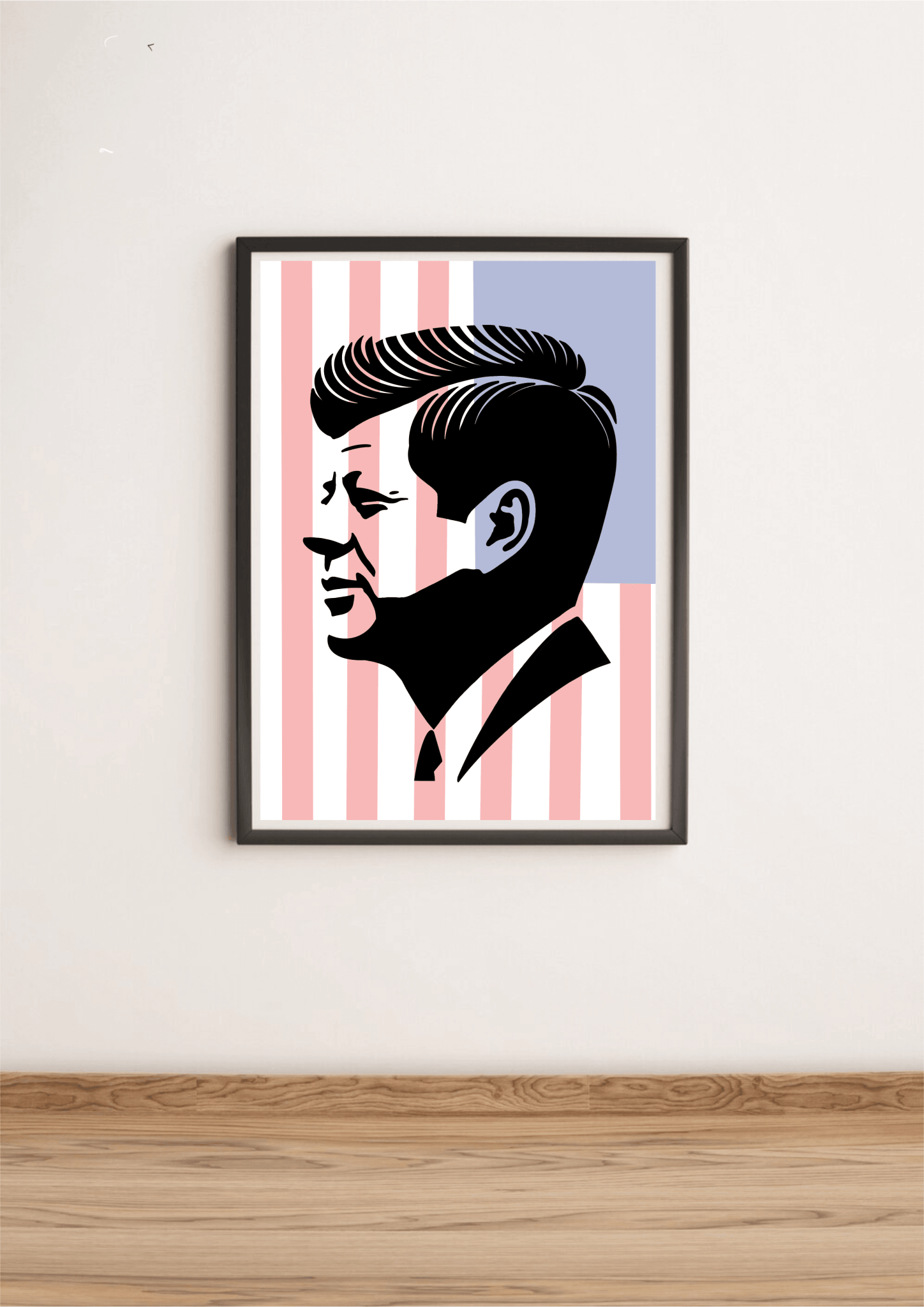 JFK Patriotic Silhouette – Bold Wall Art Print | Buy Online from The Home Crafters