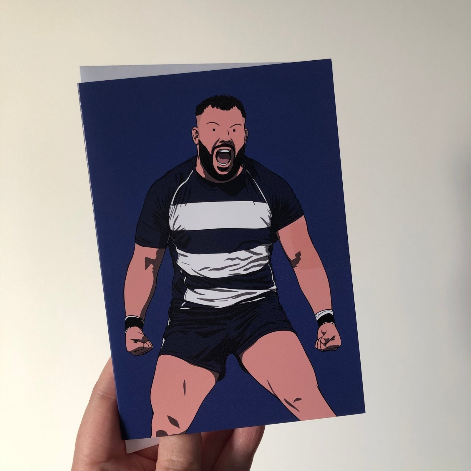 Ellis Genge - Football Legends A6 Greeting Card – Original Artwork by James Hible Art | Buy Online from The Home Crafters
