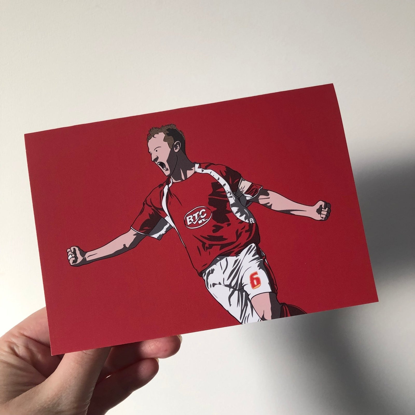 Louis Carey - Football Legends A6 Greeting Card – Original Artwork by James Hible Art | Buy Online from The Home Crafters