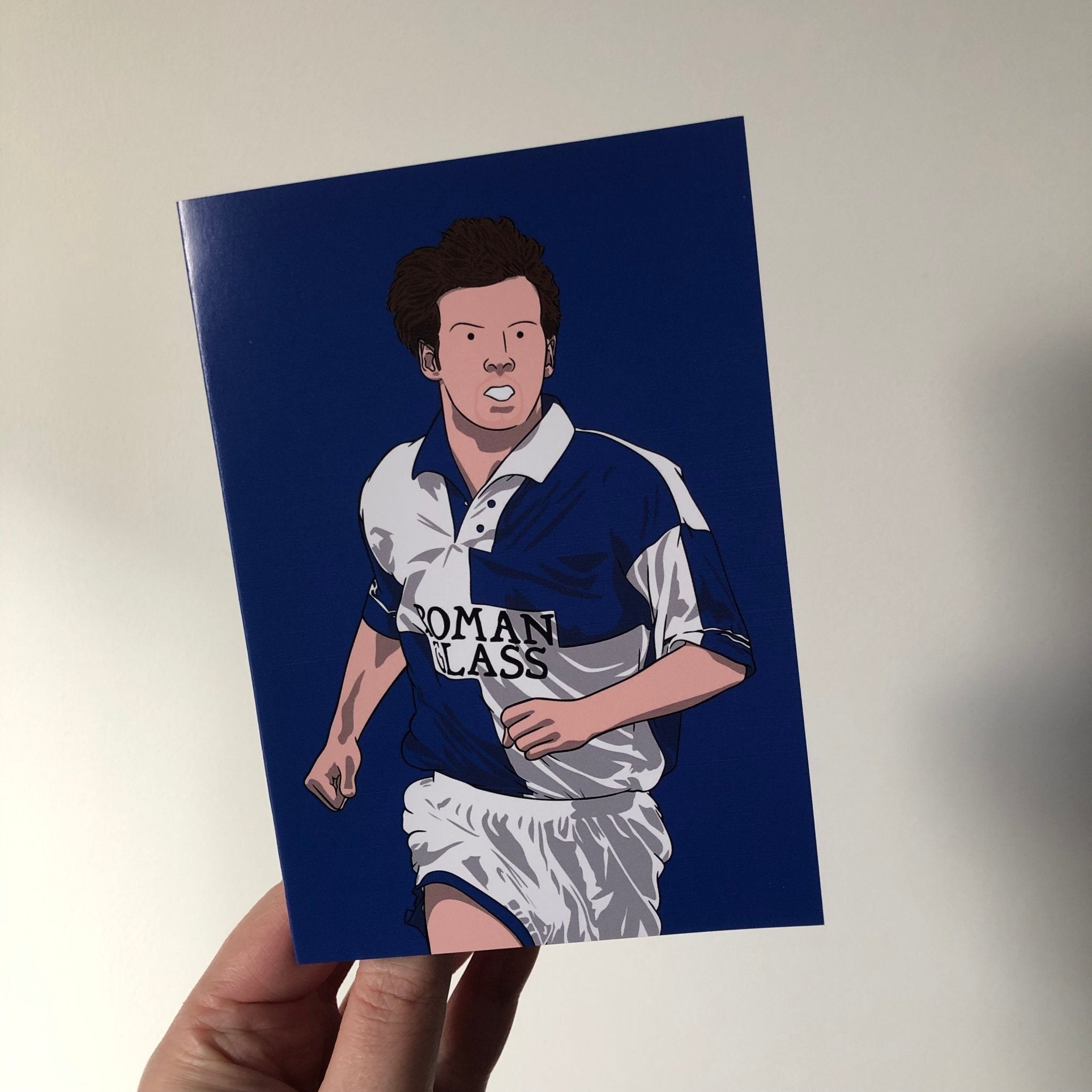 Marcus Stewart - Football Legends A6 Greeting Card – Original Artwork by James Hible Art | Buy Online from The Home Crafters