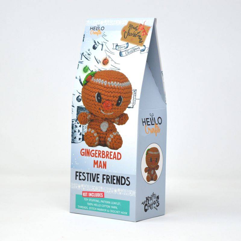 Knitty Critters Festive Friends Crochet Kit: Gingerbread Man