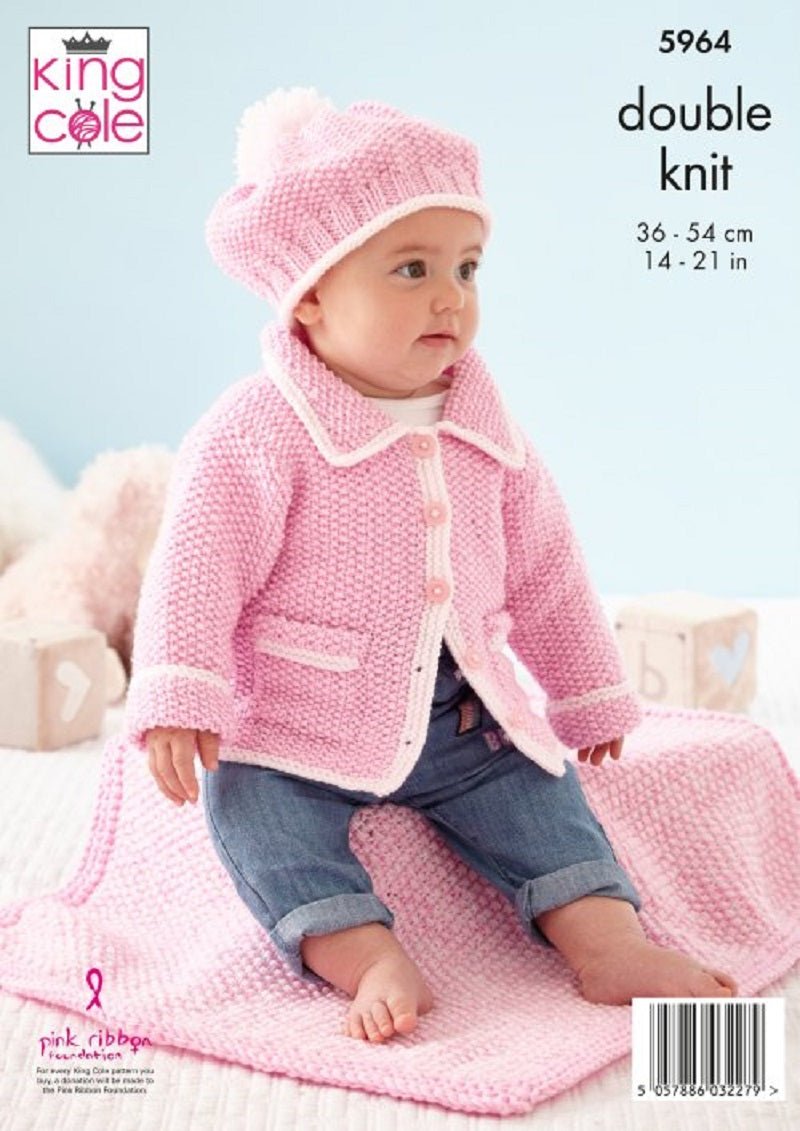 King Cole Babies Jackets, Hat, Leggings & Blanket Knitting Pattern 5964 - Double Knit | Buy Online from The Home Crafters