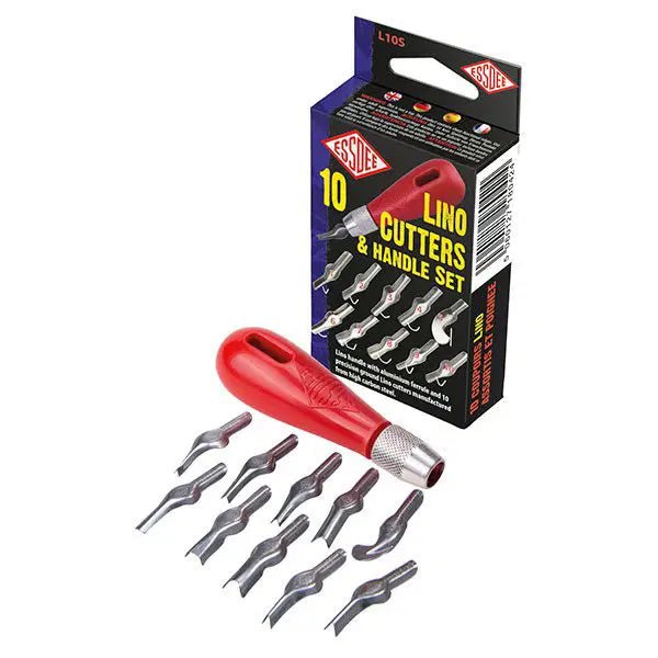 Lino Cutter Set - Handle & 10 Blades (1 - 10) | Buy Online from The Home Crafters