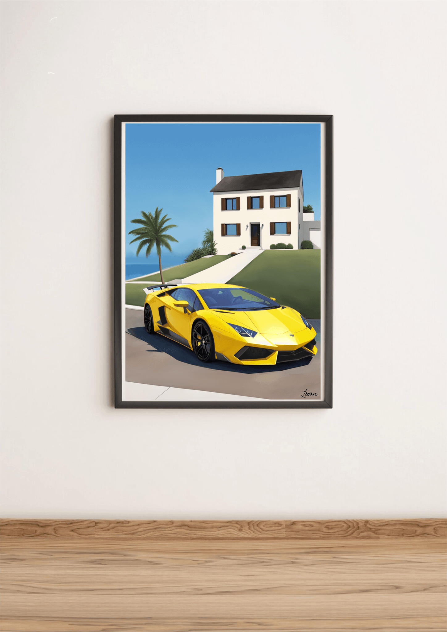 Luxury Car Print | Oceanfront Supercar Wall Art Decor | Buy Online from The Home Crafters
