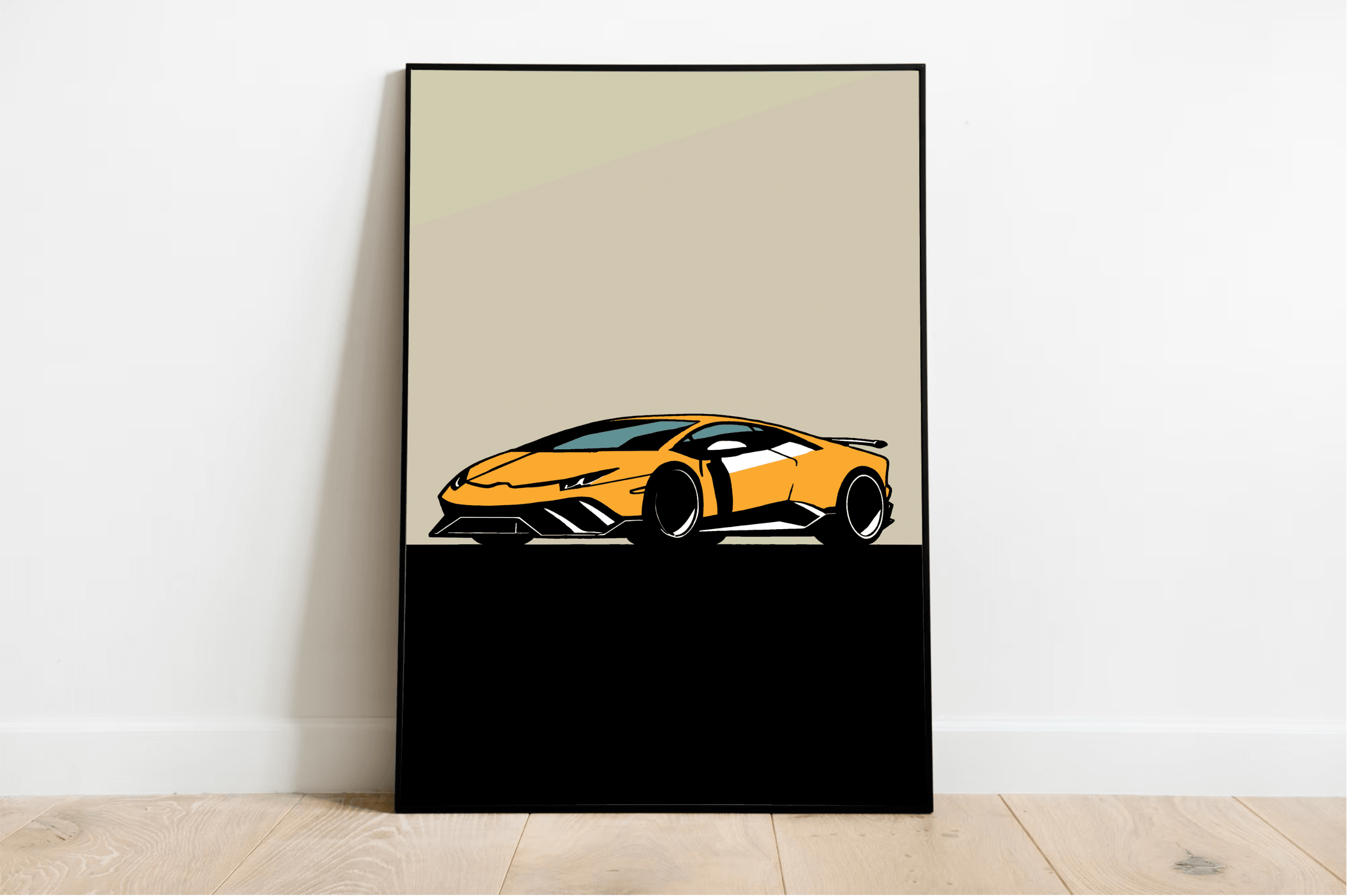 Sleek Speed Art Print | Minimalist Lamborghini Wall Poster | Buy Online from The Home Crafters