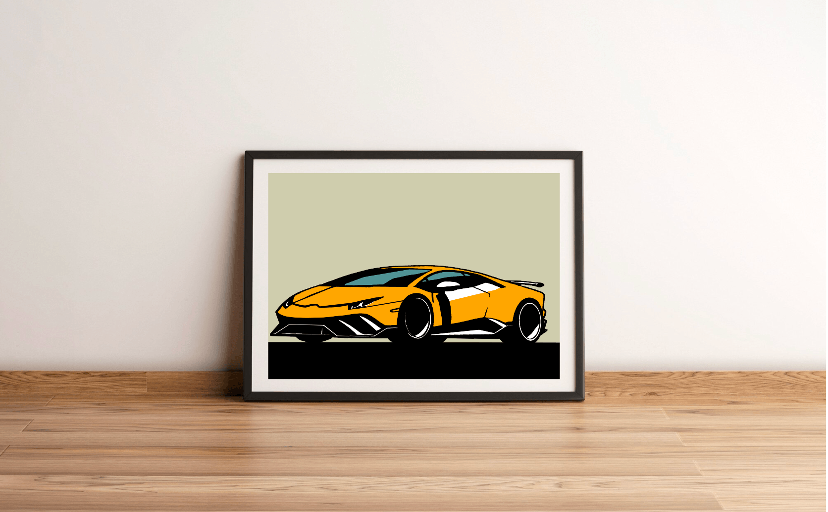 Sleek Speed Art Print | Minimalist Lamborghini Wall Poster | Buy Online from The Home Crafters