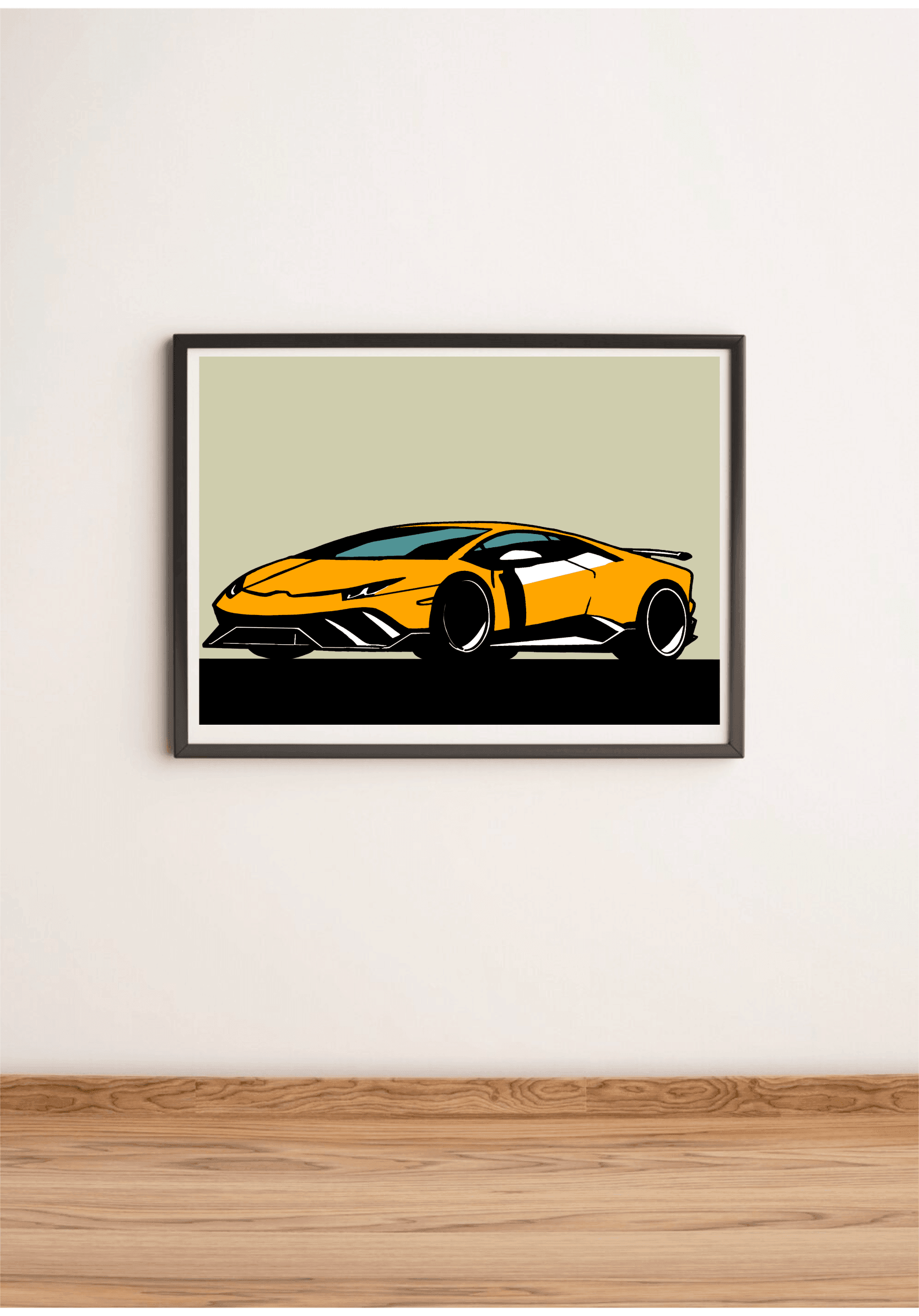 Sleek Speed Art Print | Minimalist Lamborghini Wall Poster | Buy Online from The Home Crafters
