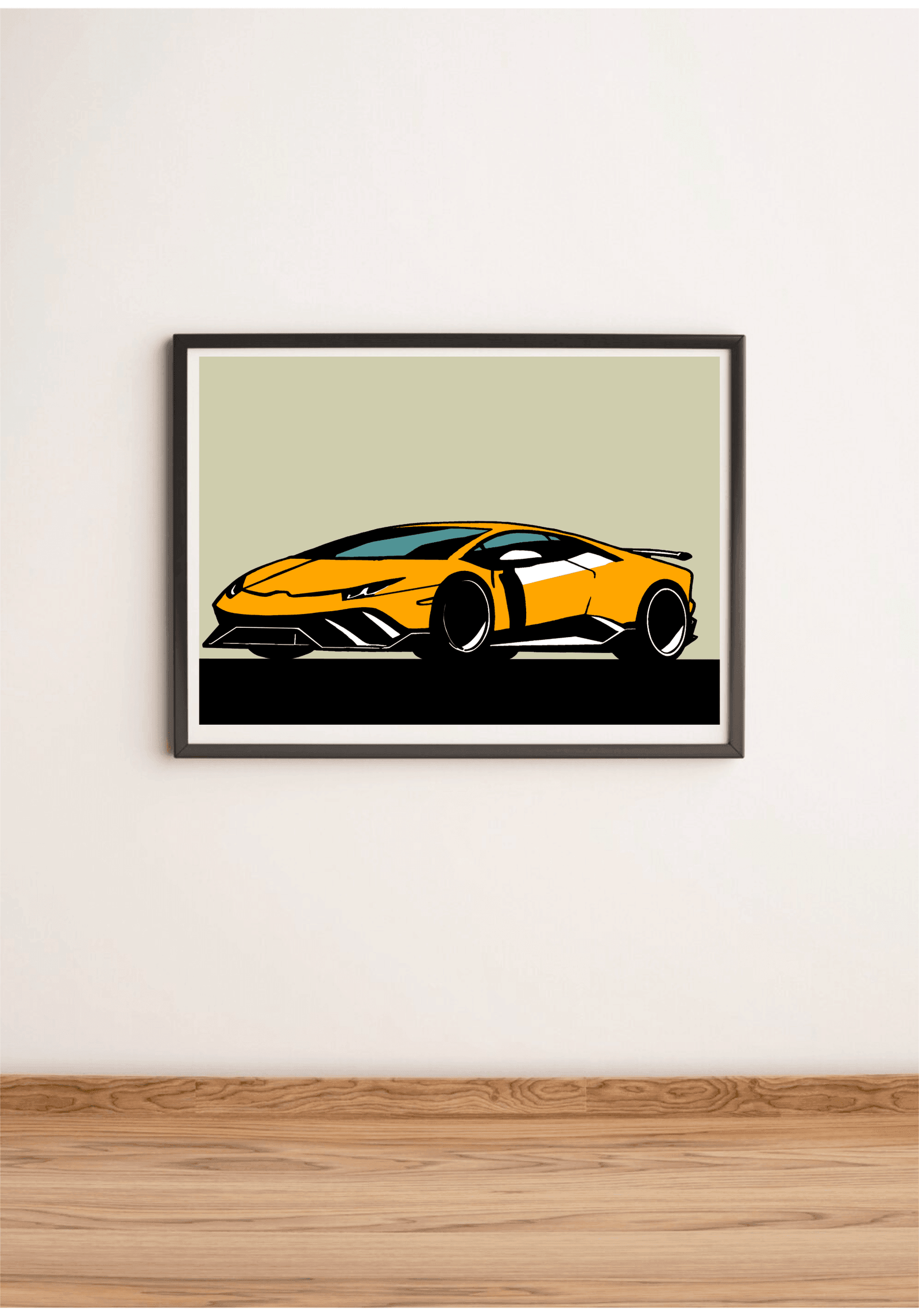 Sleek Speed Art Print | Minimalist Lamborghini Wall Poster | Buy Online from The Home Crafters