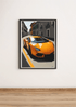 Orange Supercar Art Print | Italian Backdrop | Buy Online from The Home Crafters