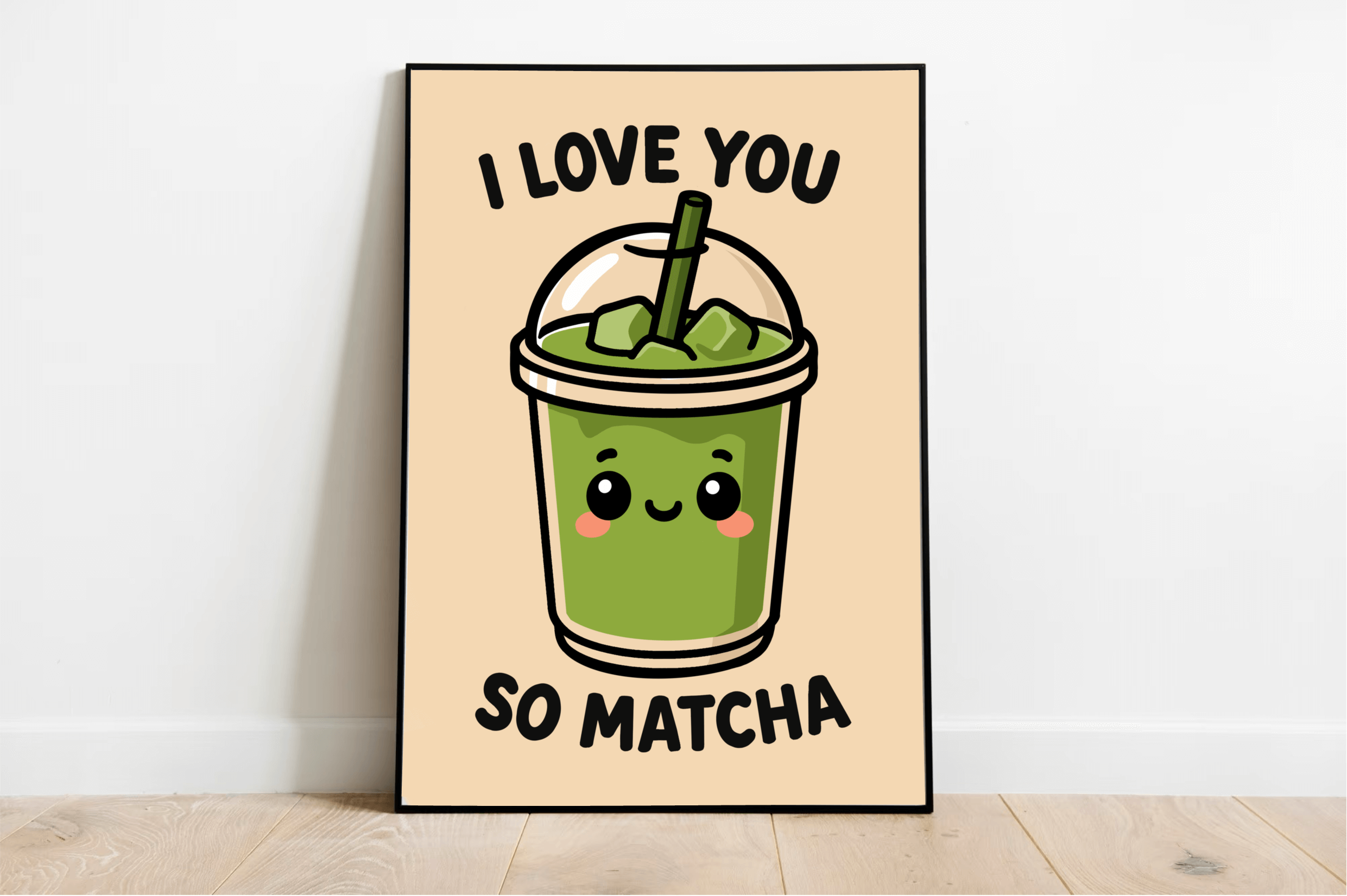 I Love You So Matcha Art Print – Kawaii Matcha Wall Art | Buy Online from The Home Crafters