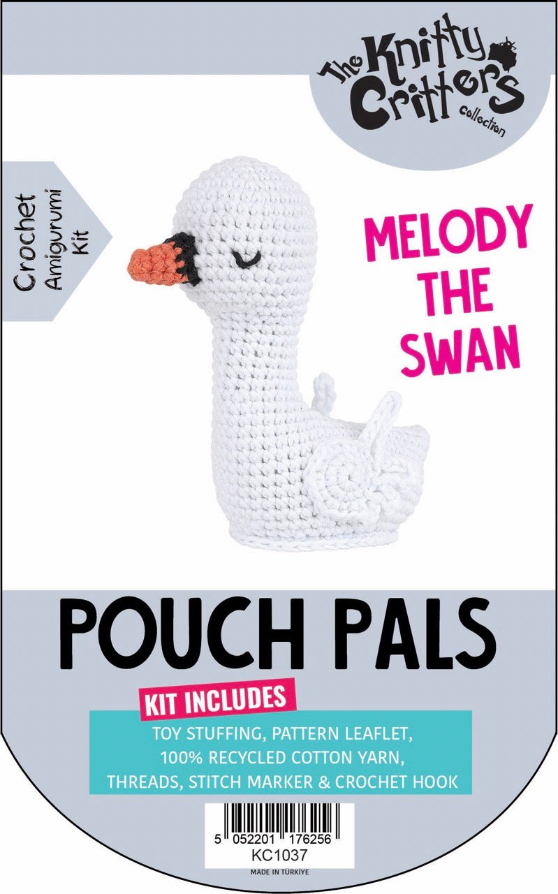 Knitty Critters Pouch Pals Crochet Kit - Melody The Swan | Buy Online from The Home Crafters