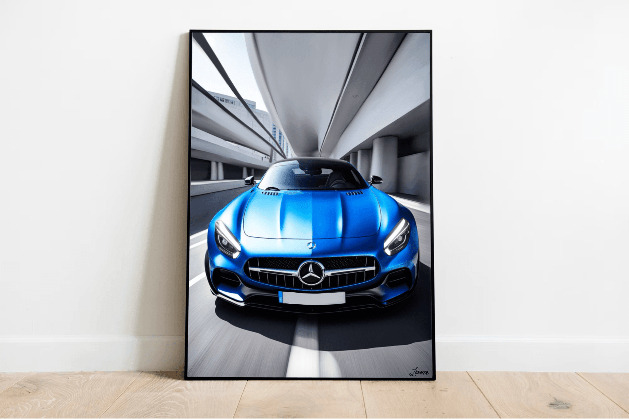 Luxury Performance Car Print | Silver Sport Poster | Buy Online from The Home Crafters