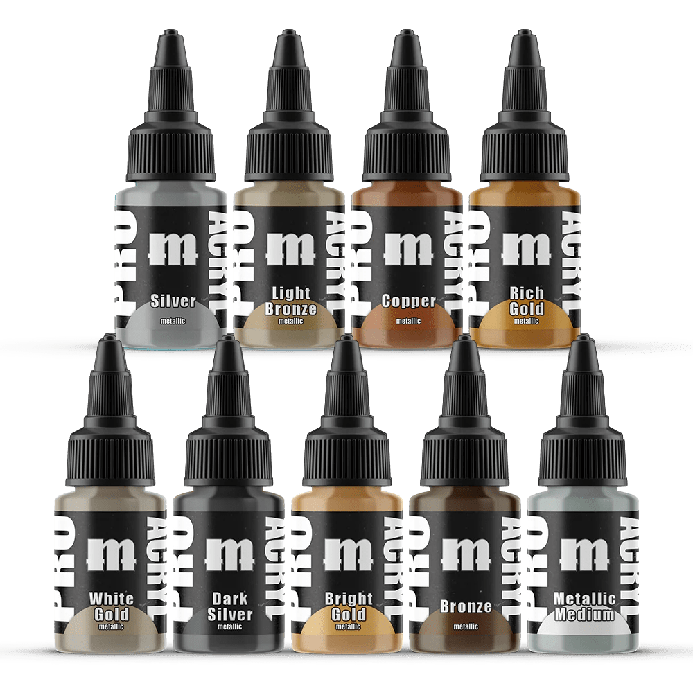 Pro Acryl Metallic Paint Set - 9pc | Buy Online from The Home Crafters