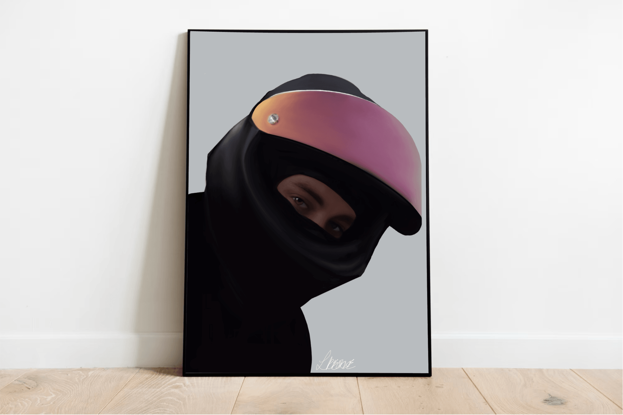 Mysterious Rider Art Print | Motorcycle Helmet Wall Decor | Buy Online from The Home Crafters