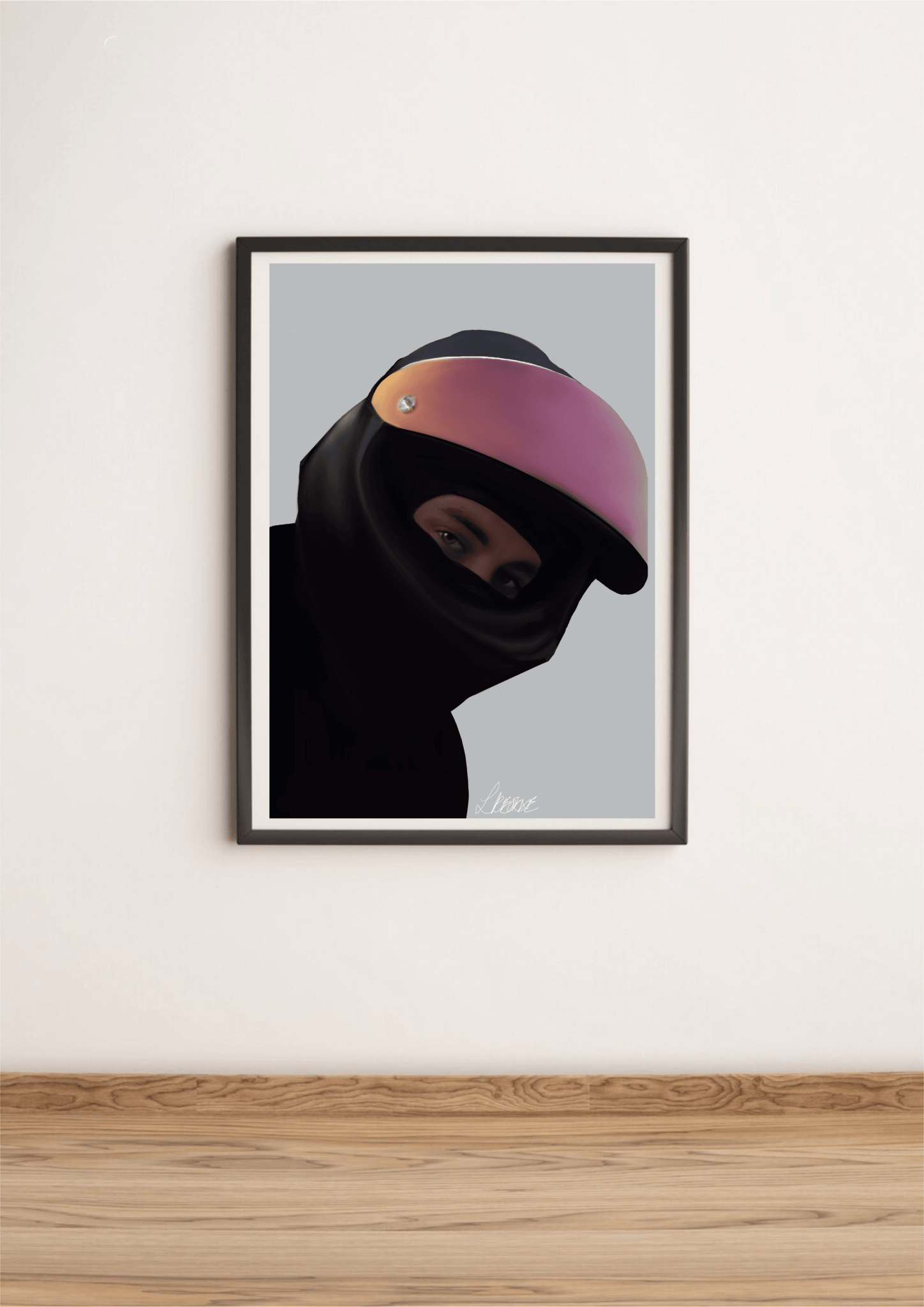 Mysterious Rider Art Print | Motorcycle Helmet Wall Decor | Buy Online from The Home Crafters