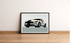 Modern Muscle Car Print – Sleek White Fastback Poster | Buy Online from The Home Crafters