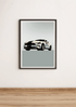 Modern Muscle Car Print – Sleek White Fastback Poster | Buy Online from The Home Crafters