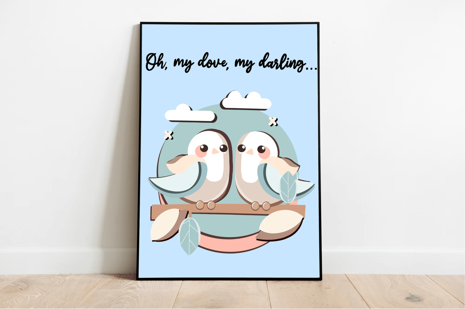 Oh My Dove, My Darling – Romantic Bird Love Art Print | Buy Online from The Home Crafters