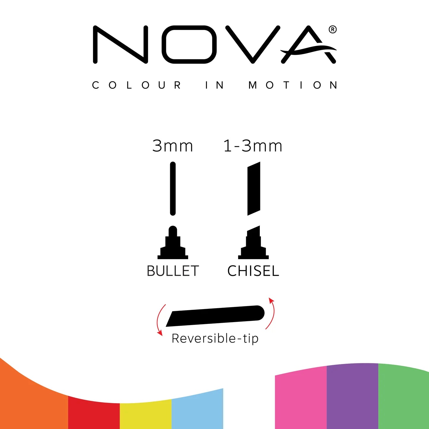 Nova Reversible Tip Chalk Markers - Fine