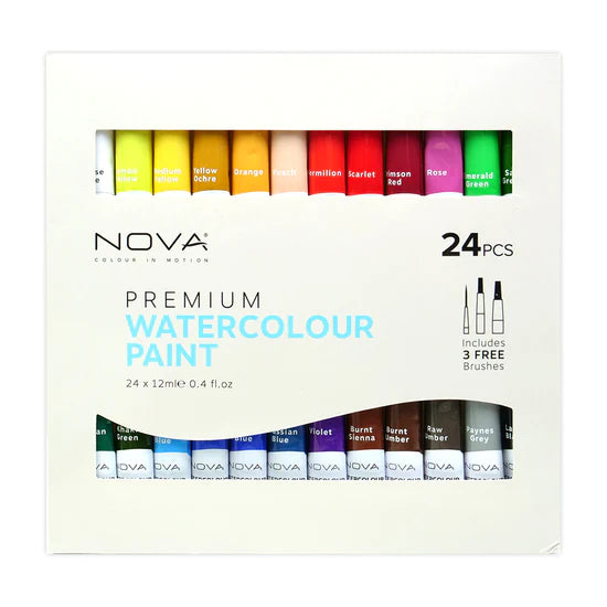 Nova Watercolour Tube Paint Set - 24pc